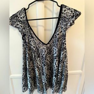 Mesh floral shirt/cover up.